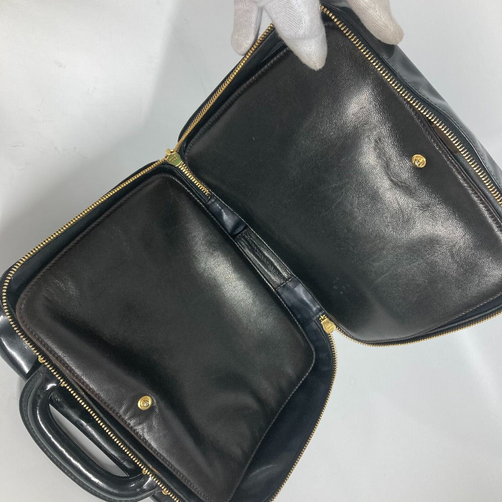 CHANEL ヴィンテージ CC ココマーク ハンドバッグ カバン バニティバッグ エナメル レディース ブラック