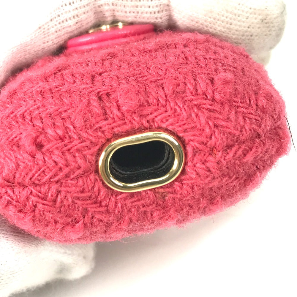 CHANEL アップル apple ポーチ airpodsケース エアポッズ チェーン付き イヤフォンケース ツイード レディース ピンク