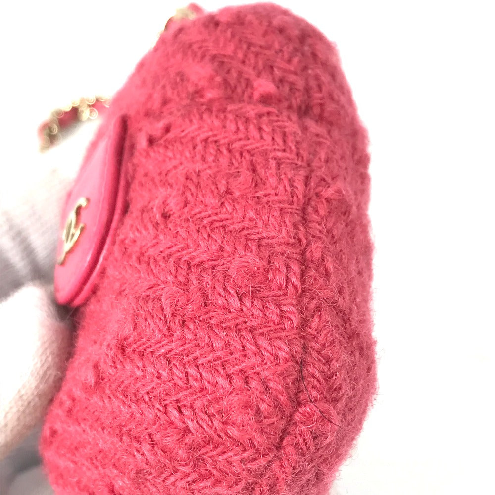 CHANEL アップル apple ポーチ airpodsケース エアポッズ チェーン付き イヤフォンケース ツイード レディース ピンク