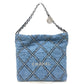 CHANEL AS3260 Chanel 22 Matelasse with medal charm Small Hobo Shoulder Bag Bag Shoulder Bag Denim blue/SilverHardware Used
