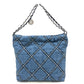 CHANEL AS3260 Chanel 22 Matelasse with medal charm Small Hobo Shoulder Bag Bag Shoulder Bag Denim blue/SilverHardware Used