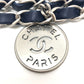 CHANEL AS3260 Chanel 22 Matelasse with medal charm Small Hobo Shoulder Bag Bag Shoulder Bag Denim blue/SilverHardware Used