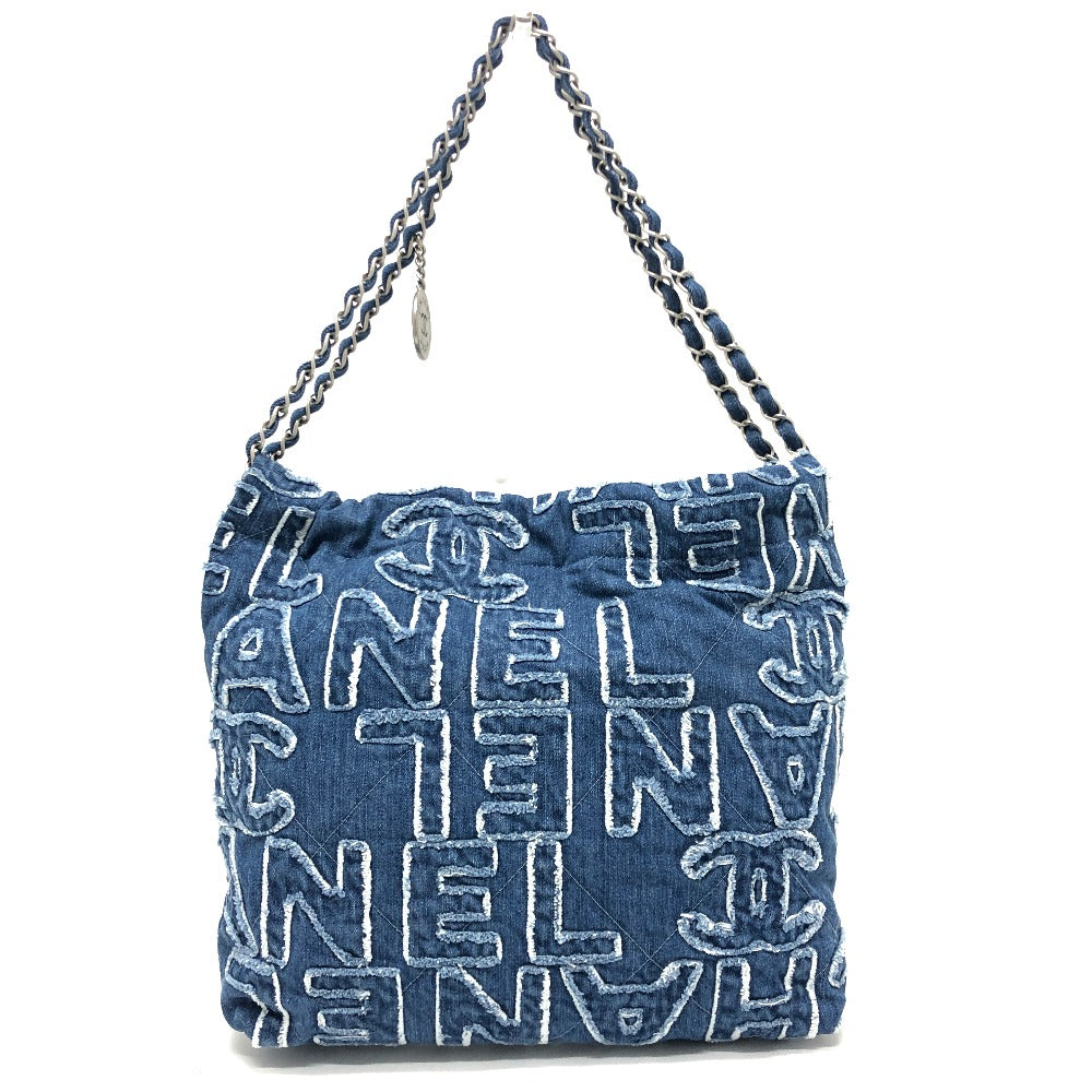 CHANEL AS3260 24A CHANEL22 ロゴパッチワーク ショルダーバック 肩掛けバック 斜め掛けバッグ ショルダーバッグ デニム レディース ブルー