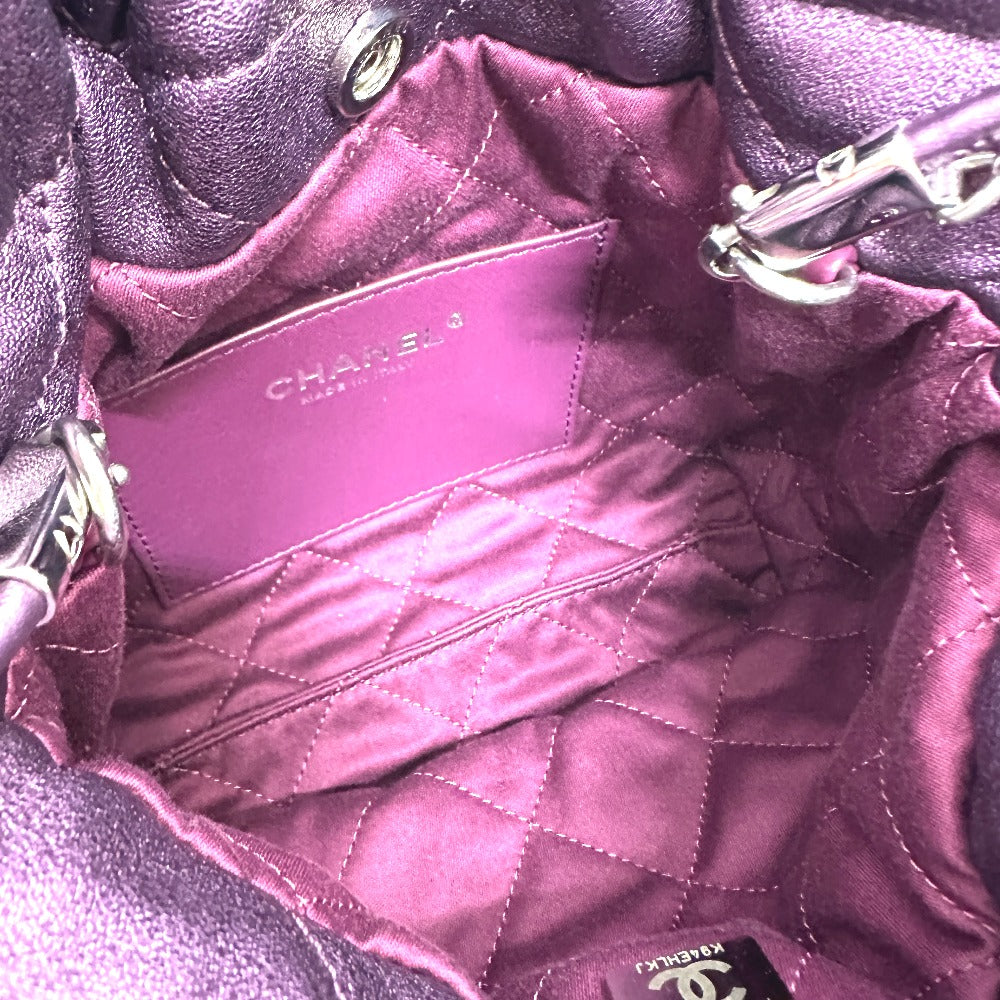 CHANEL AS3980 CHANEL22 ラメ オールパープル 2WAYバッグ チェーンバッグ カバン 肩掛け ショルダーバッグ レザー レディース パープル