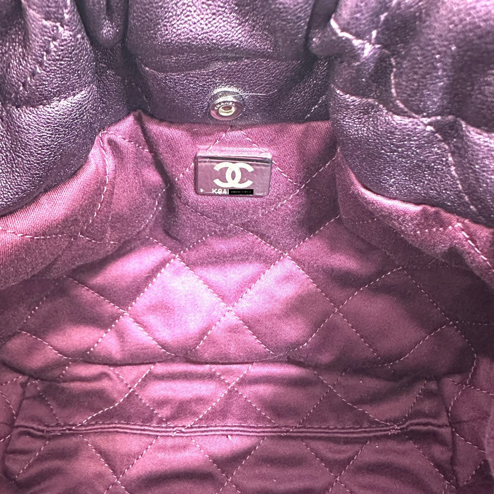 CHANEL AS3980 CHANEL22 ラメ オールパープル 2WAYバッグ チェーンバッグ カバン 肩掛け ショルダーバッグ レザー レディース パープル