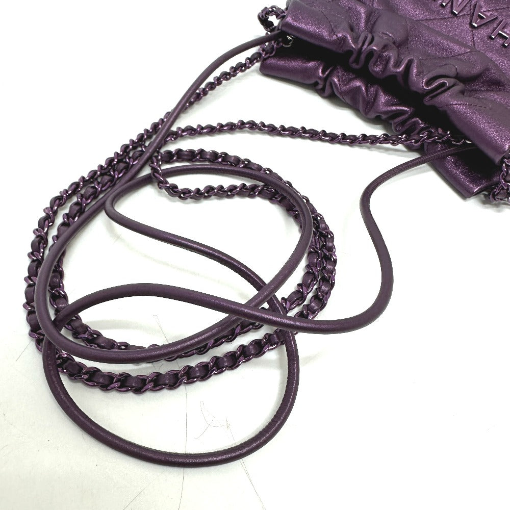 CHANEL AS3980 CHANEL22 ラメ オールパープル 2WAYバッグ チェーンバッグ カバン 肩掛け ショルダーバッグ レザー レディース パープル
