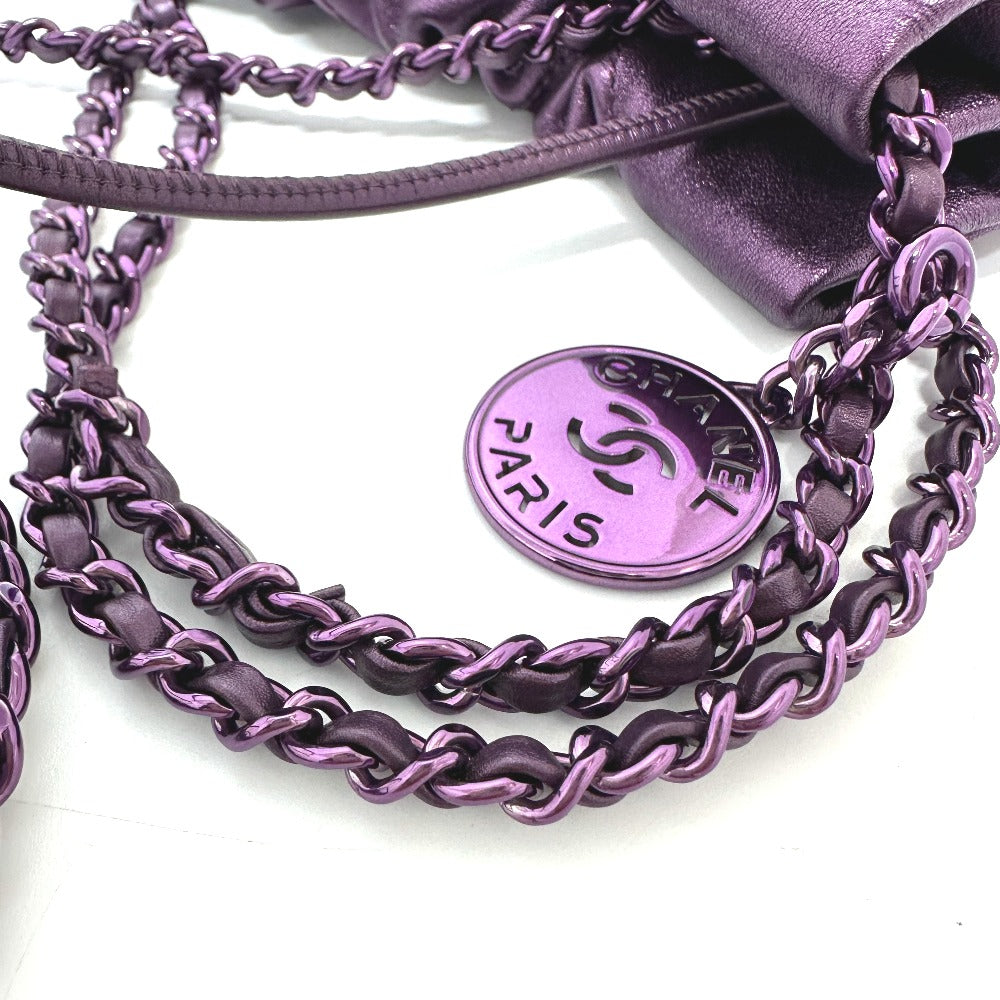 CHANEL AS3980 CHANEL22 ラメ オールパープル 2WAYバッグ チェーンバッグ カバン 肩掛け ショルダーバッグ レザー レディース パープル