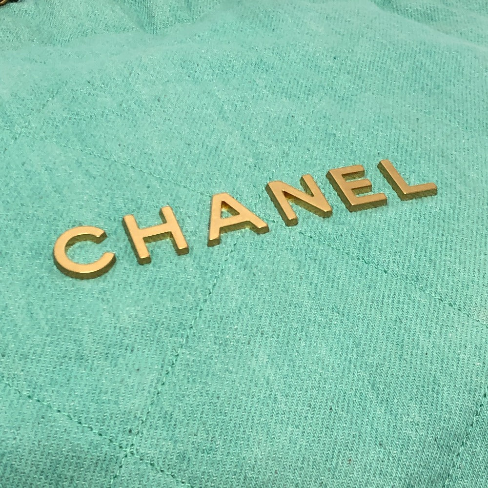 CHANEL AS3260 Matelasse Chanel 22 Small Chain Shoulder Bag/Handbag in Denim, Turquoise and Green
