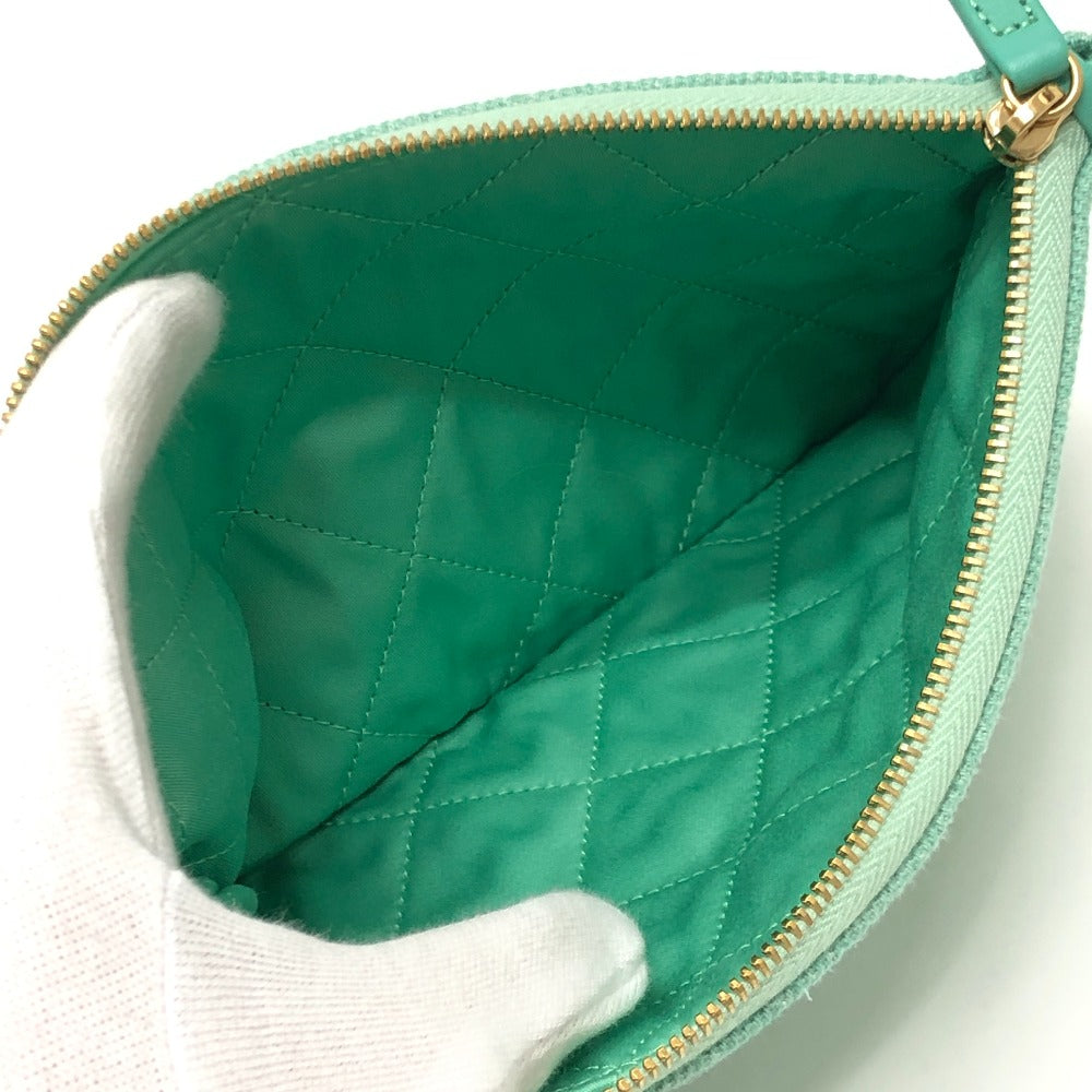 CHANEL AS3260 Matelasse Chanel 22 Small Chain Shoulder Bag/Handbag in Denim, Turquoise and Green