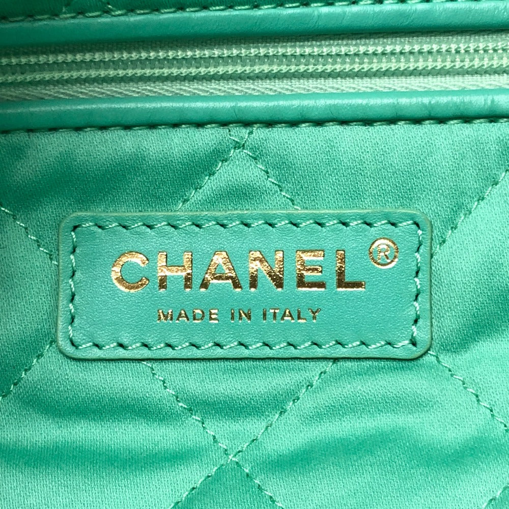 CHANEL AS3260 Matelasse Chanel 22 Small Chain Shoulder Bag/Handbag in Denim, Turquoise and Green