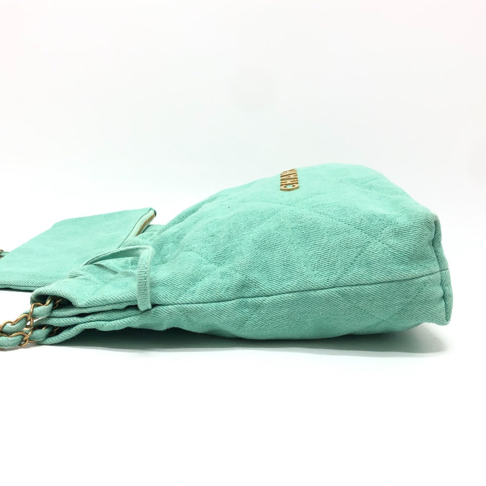 CHANEL AS3260 Matelasse Chanel 22 Small Chain Shoulder Bag/Handbag in Denim, Turquoise and Green