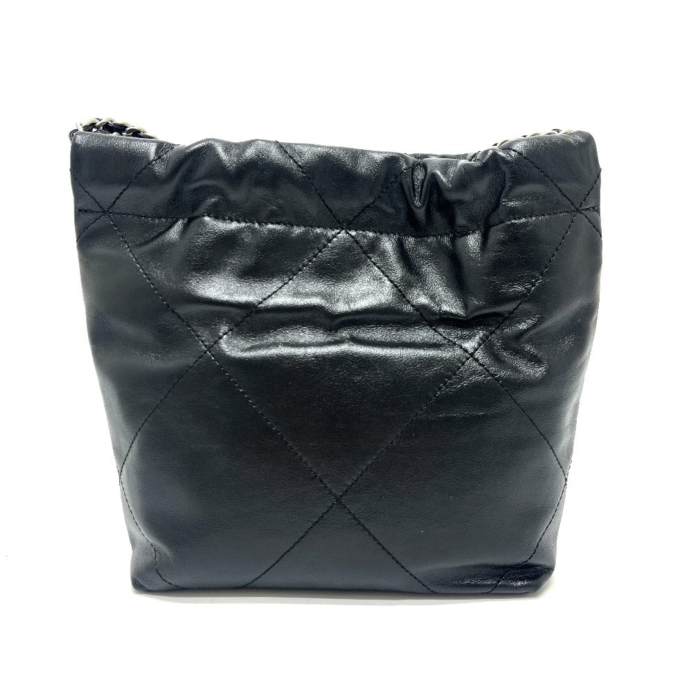 CHANEL AS3980 Chanel 22 Mini 2-Way Chain Bag Shoulder Bag Leather Women's Silver Hardware Black