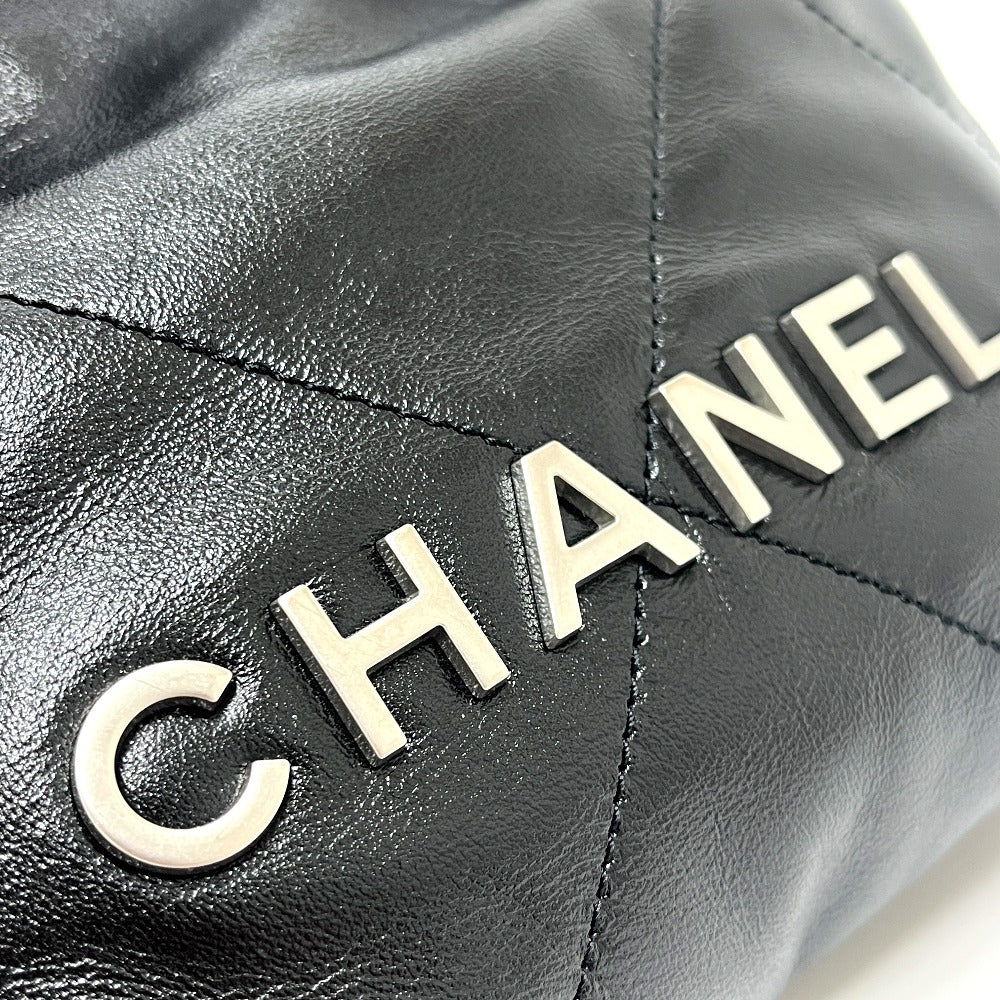 CHANEL AS3980 Chanel 22 Mini 2-Way Chain Bag Shoulder Bag Leather Women's Silver Hardware Black