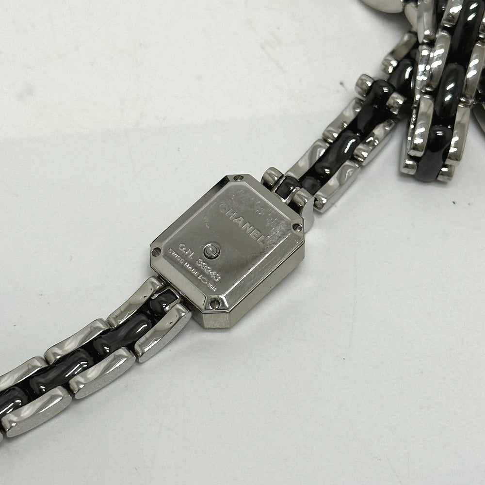 CHANEL H3058 ウォッチ プルミエール トリプルブレスレット ベゼルダイヤ 腕時計 SS レディース ブラック