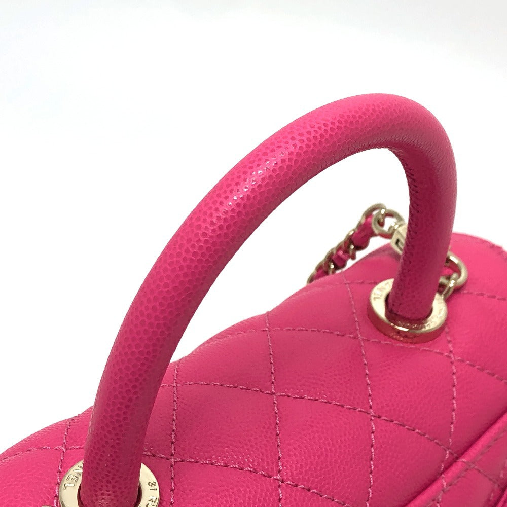 CHANEL A92990 ココハンドル ココハンドルXS ココハンドル XS ココハンドル24 カバン 2WAY ショルダーバッグ 斜め掛け 肩掛け ハンドバッグ キャビアスキン レディース ピンク