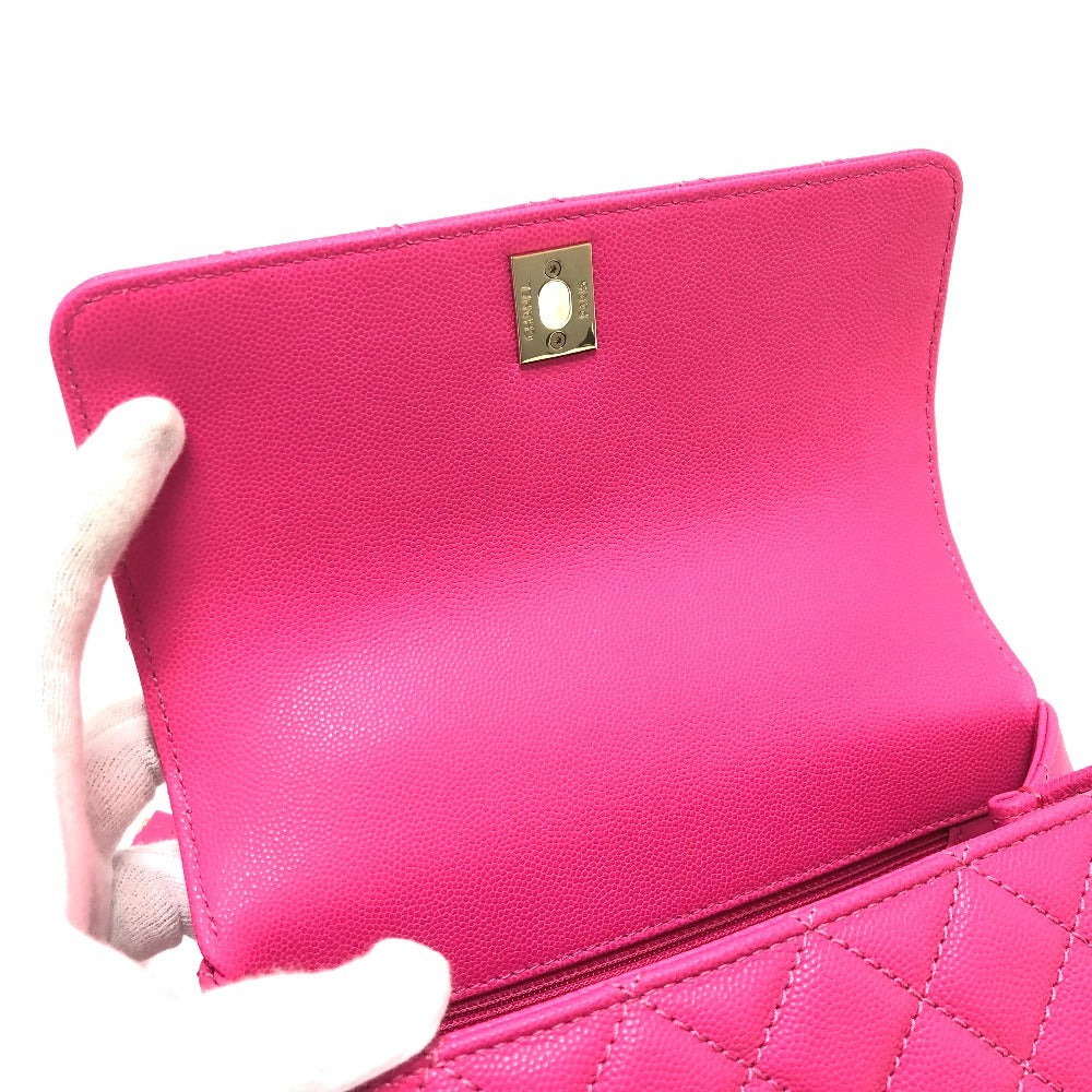 CHANEL A92990 ココハンドル ココハンドルXS ココハンドル XS ココハンドル24 カバン 2WAY ショルダーバッグ 斜め掛け 肩掛け ハンドバッグ キャビアスキン レディース ピンク