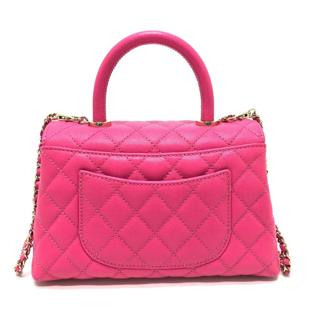 CHANEL A92990 ココハンドル ココハンドルXS ココハンドル XS ココハンドル24 カバン 2WAY ショルダーバッグ 斜め掛け 肩掛け ハンドバッグ キャビアスキン レディース ピンク
