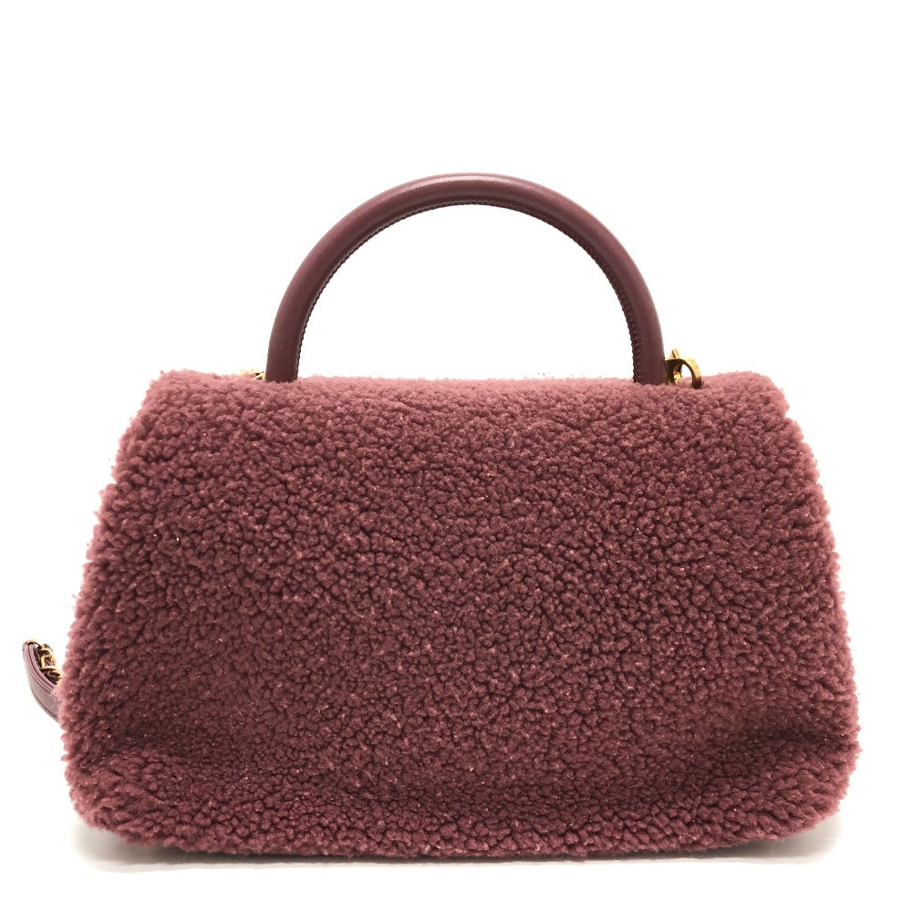 CHANEL ボア ココハンドル 2WAY 2WAYバッグ カバン バッグ ショルダーバッグ ハンドバック 斜め掛け ハンドバッグ ムートン レディース ワインレッド