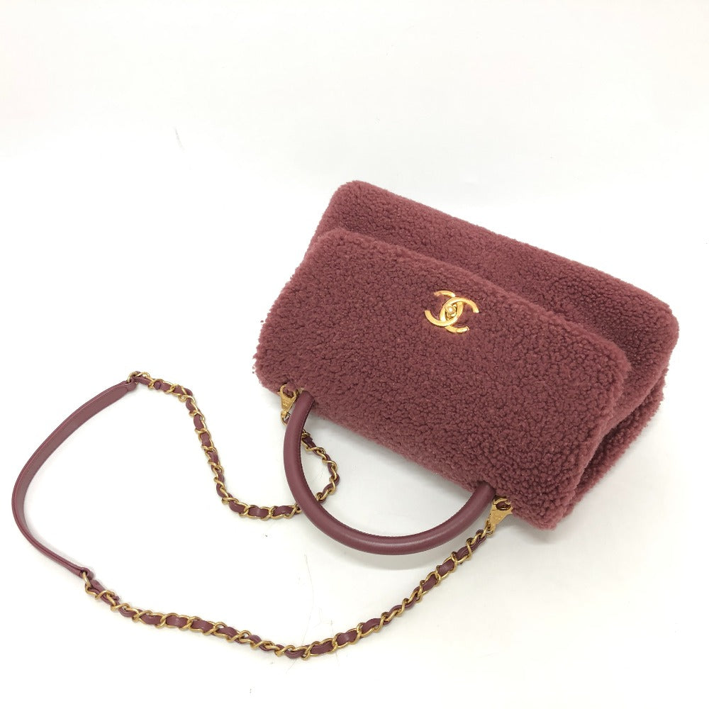 CHANEL ボア ココハンドル 2WAY 2WAYバッグ カバン バッグ ショルダーバッグ ハンドバック 斜め掛け ハンドバッグ ムートン レディース ワインレッド