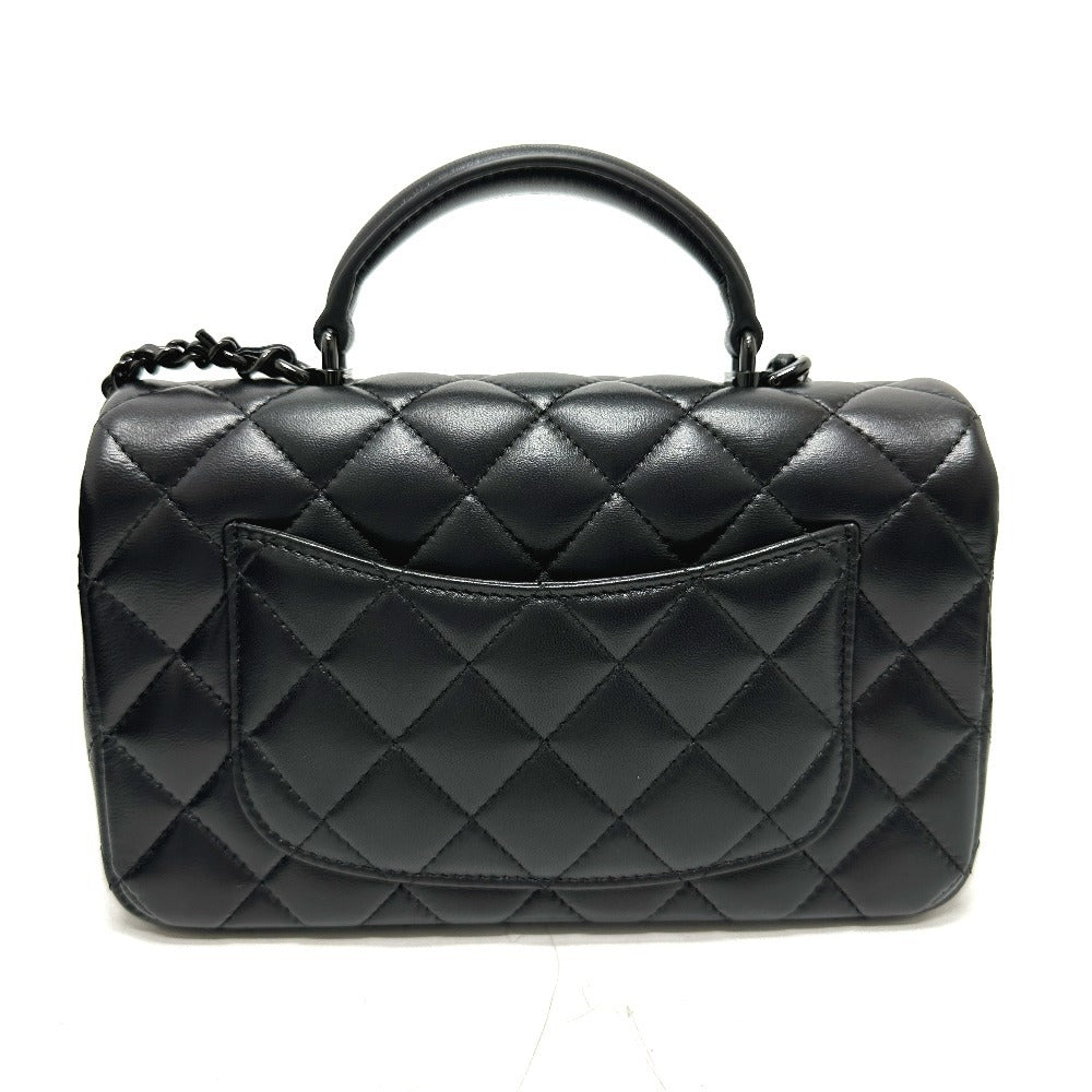 CHANEL マトラッセ 20 マトラッセ20 キルティング CC ココマーク トップハンドル ソーブラック ミニフラップ 2WAYバッグ ショルダーバッグ ハンドバッグ ラムスキン レディース ブラック