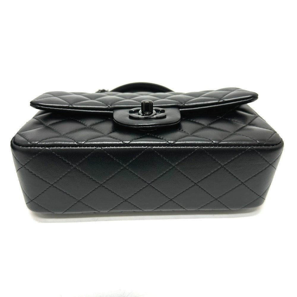 CHANEL マトラッセ 20 マトラッセ20 キルティング CC ココマーク トップハンドル ソーブラック ミニフラップ 2WAYバッグ ショルダーバッグ ハンドバッグ ラムスキン レディース ブラック
