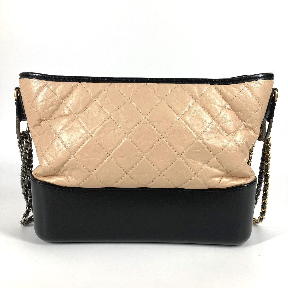CHANEL A93824 Two-tone Gabriel Matelasse Quilted Crossbody Chain Shoulder Bag in Beige Leather