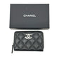 CHANEL AP3728 25B Matelasse Star Coco Mark Zip Bifold Wallet in Caviar Leather, Women's, Black
