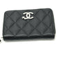 CHANEL AP3728 25B Matelasse Star Coco Mark Zip Bifold Wallet in Caviar Leather, Women's, Black