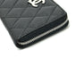 CHANEL AP3728 25B Matelasse Star Coco Mark Zip Bifold Wallet in Caviar Leather, Women's, Black
