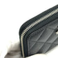 CHANEL AP3728 25B Matelasse Star Coco Mark Zip Bifold Wallet in Caviar Leather, Women's, Black