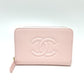 CHANEL AP4658 Coco Mark Zip Coin Purse Long Wallet in Caviar Leather, Women's, Pink