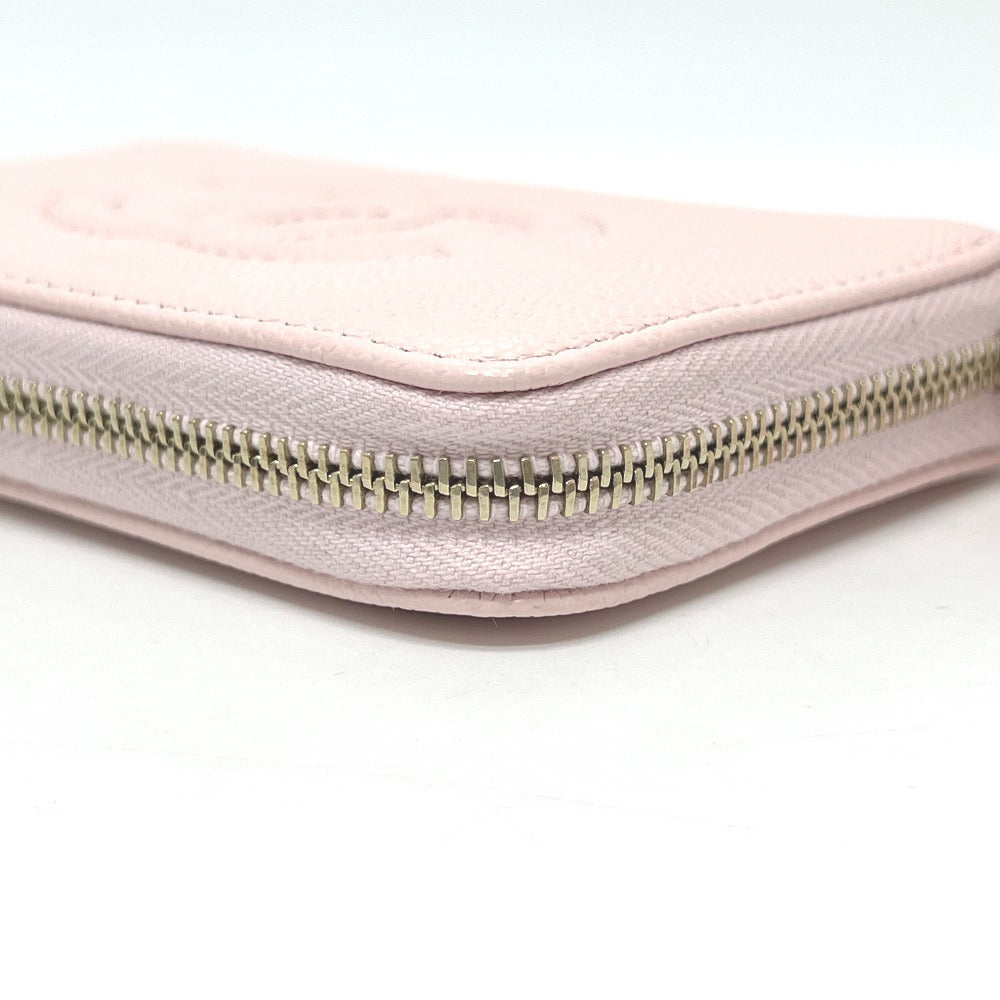 CHANEL AP4658 Coco Mark Zip Coin Purse Long Wallet in Caviar Leather, Women's, Pink