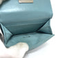 CHANEL Push Lock Half Coco Mark Compact Wallet, Tri-fold Leather Wallet, Women's, Light Blue
