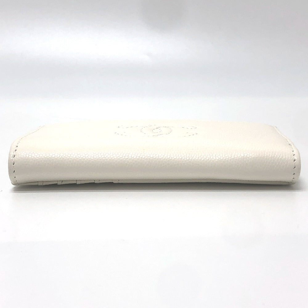 CHANEL AP4661 Cruise Collection CC Mark CC Logo Wallet Coin Compartment coin purse Fragment Case Zip Compact Wallet Card Case Caviar Leather White Used