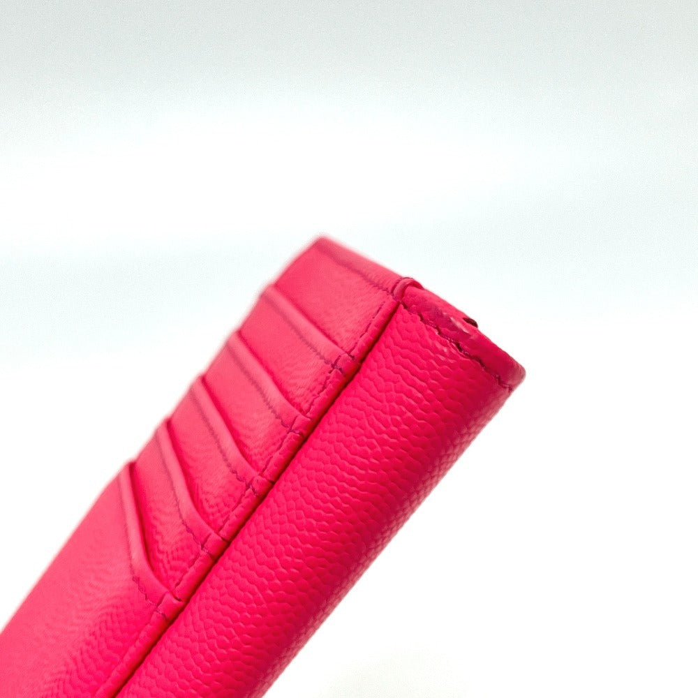 CHANEL AP4661 クルーズ コレクション フラグメントケース ジップ コンパクトウォレット カードケース ウォレット 財布 コインケース キャビアスキン レディース ピンク