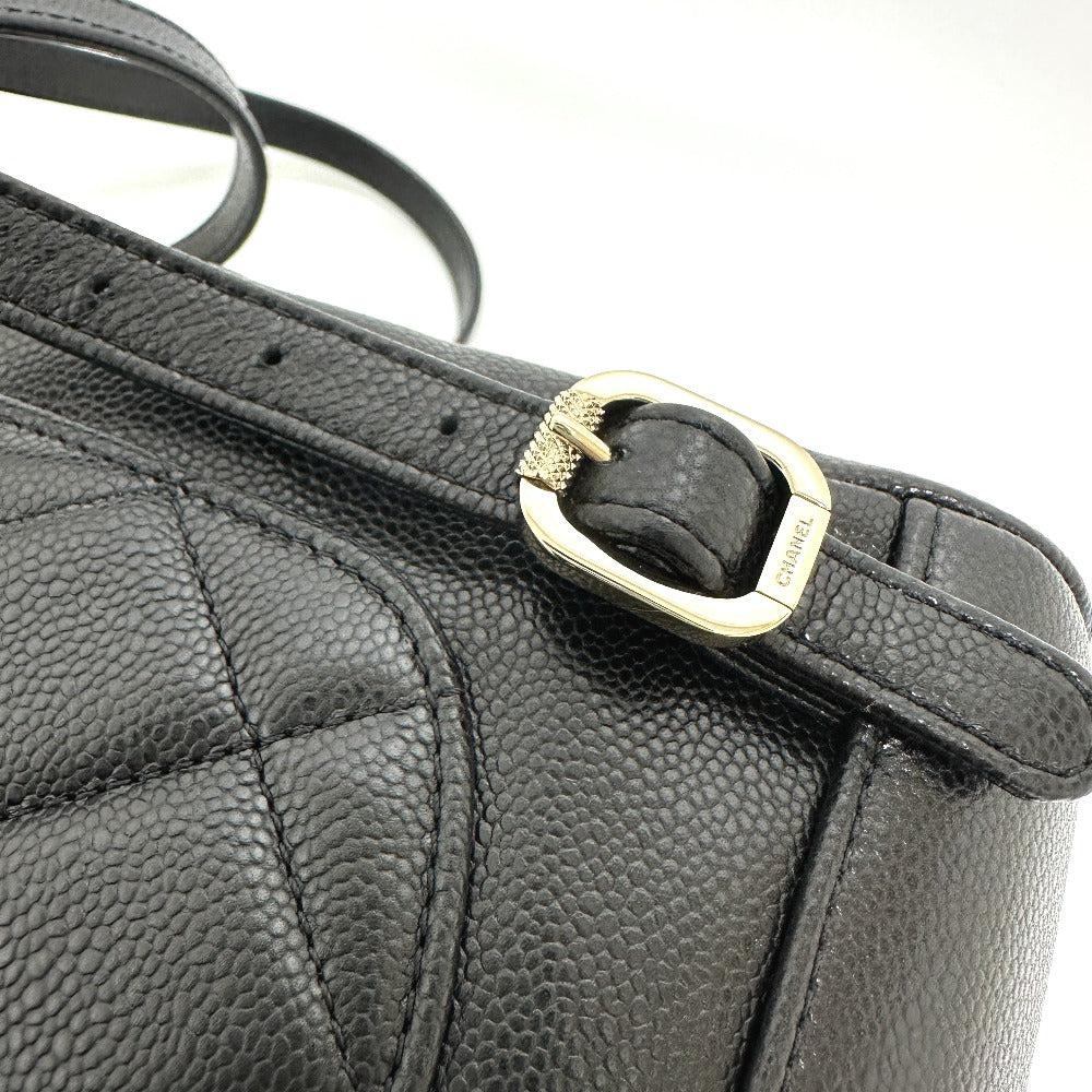 CHANEL AS3530 CC Mark Turnlock Mini backpack Backpack Grain Calfskin Leather Black Used