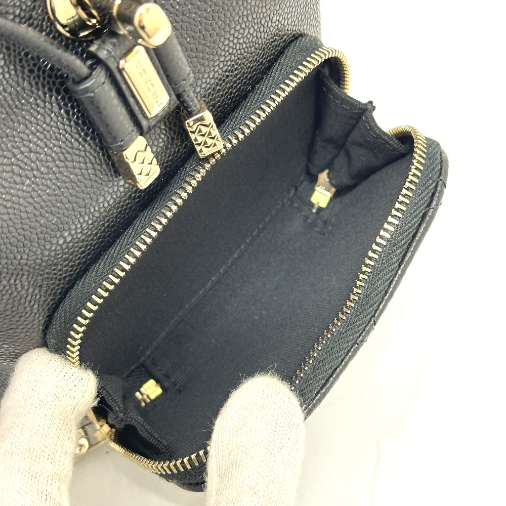CHANEL AS3530 CC Mark Turnlock Mini backpack Backpack Grain Calfskin Leather Black Used