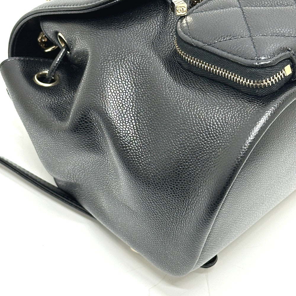 CHANEL AS3530 CC Mark Turnlock Mini backpack Backpack Grain Calfskin Leather Black Used