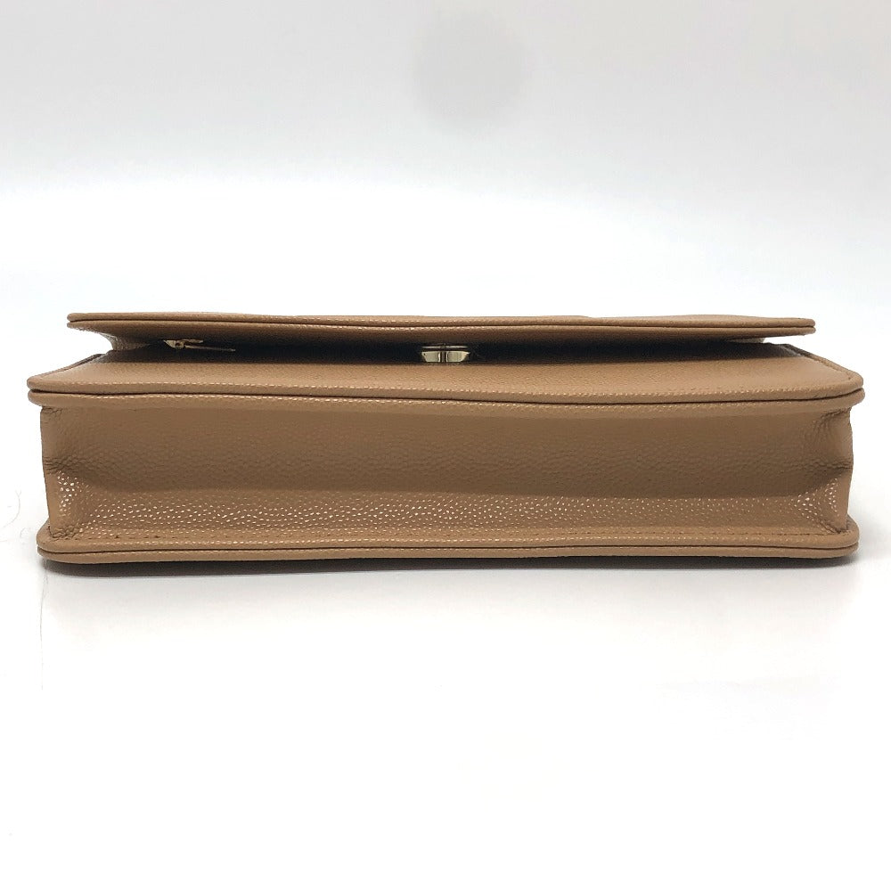 CHANEL AP4653 メティエダール コレクション ココマーク カバン チェーンウォレット 斜め掛け ショルダーバッグ キャビアスキン レディース ベージュ