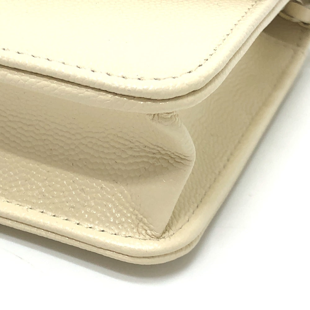 CHANEL AP4653 Metiers d'Art Collection Coco Mark Bag Chain Wallet Diagonal Shoulder Bag Caviar Skin Ladies Cream White White