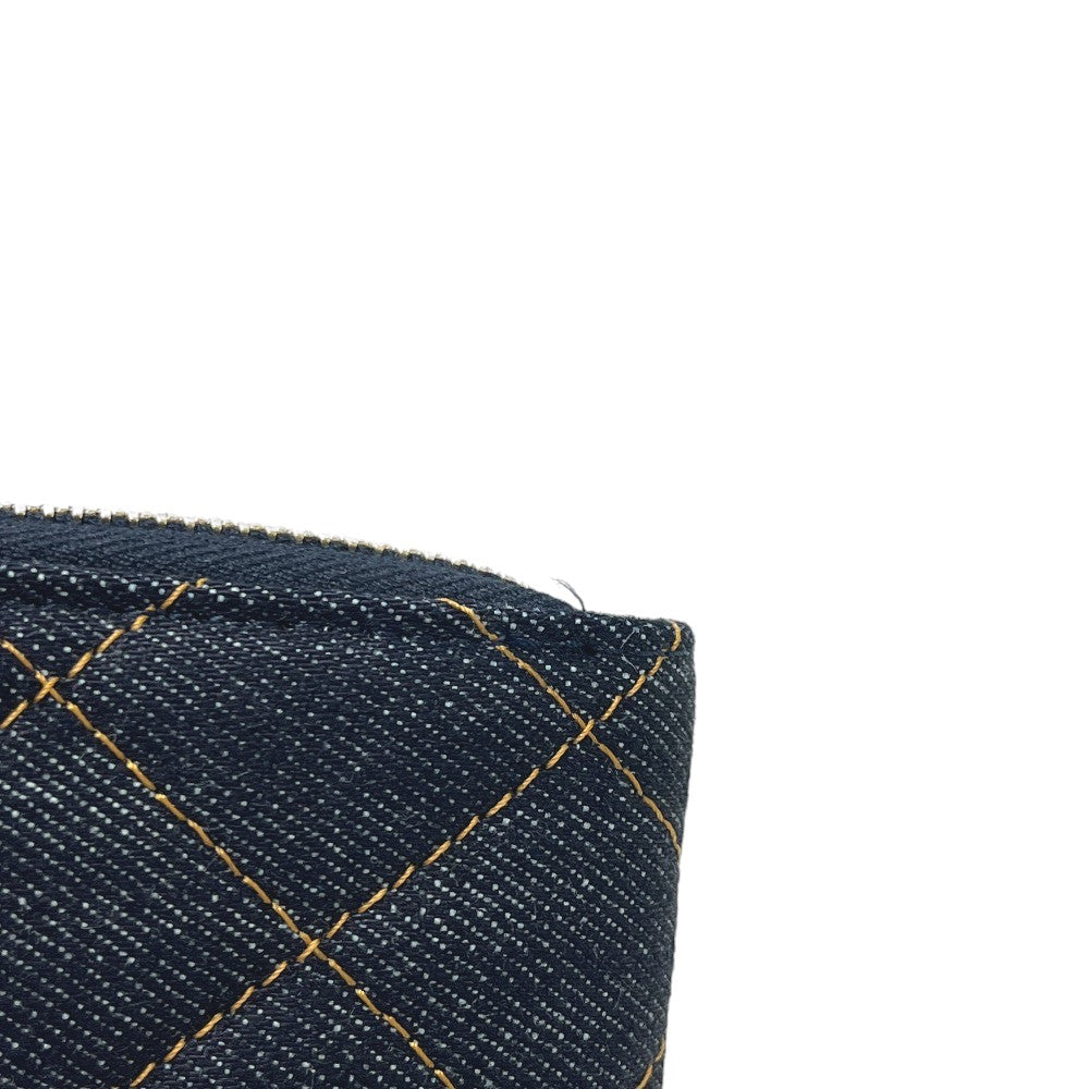 CHANEL AP4893 Matelasse CC Mark Card holder, fragment case, wallet coin purse Denim blue/GoldHardware Used