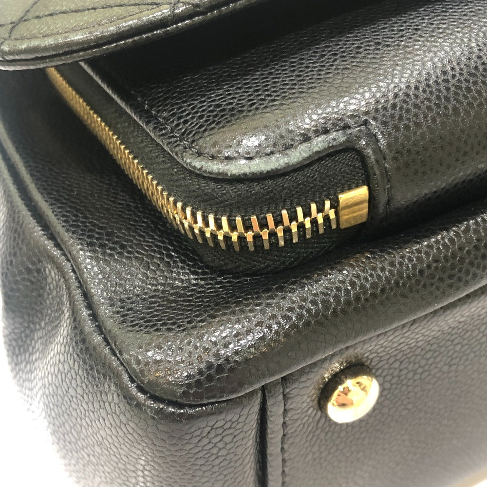 CHANEL A93749 ビジネス アフィニティ 2WAY カバン ショルダーバッグ キャビアスキン レディース ブラック