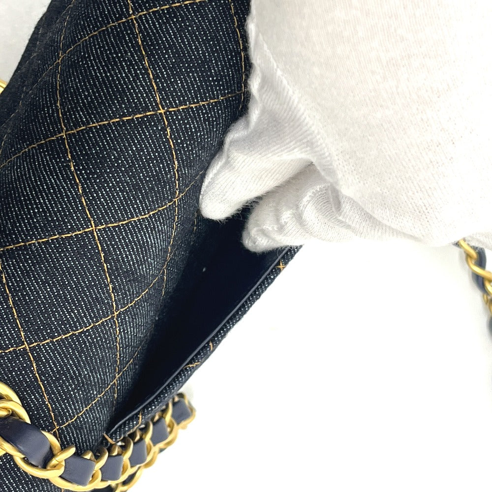 CHANEL A69900 Matelasse Mini Matelasse 20 Single Chain Bag Crossbody Shoulder Bag Denim Women's Indigo Blue Blue
