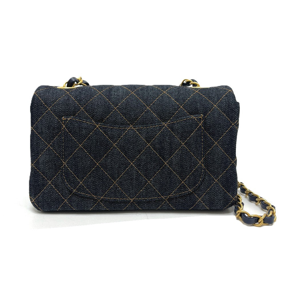 CHANEL A69900 Matelasse Mini Matelasse 20 Single Chain Bag Crossbody Shoulder Bag Denim Women's Indigo Blue Blue