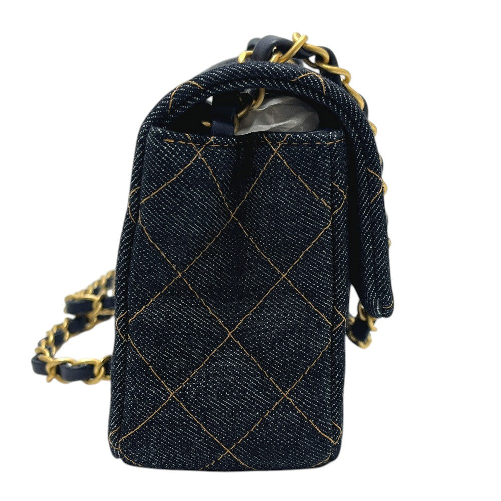 CHANEL A69900 Matelasse Mini Matelasse 20 Single Chain Bag Crossbody Shoulder Bag Denim Women's Indigo Blue Blue