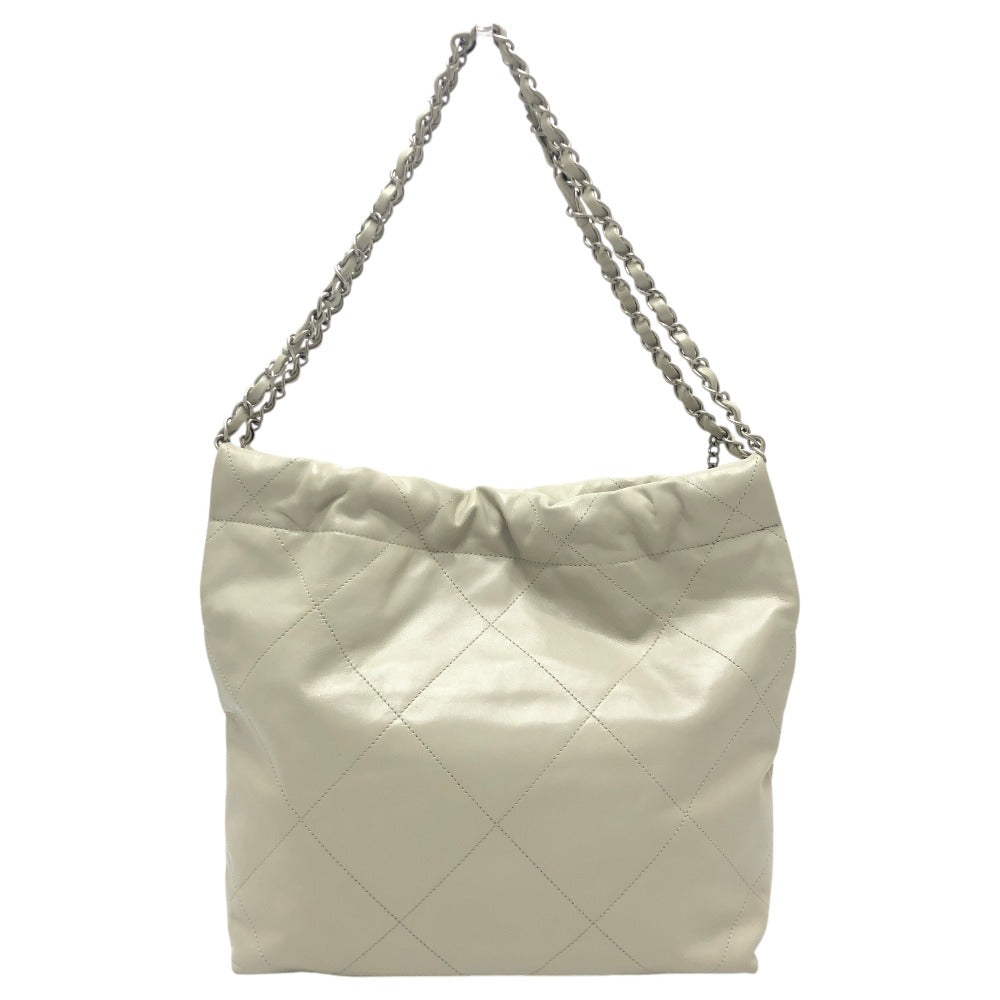 CHANEL AS3260 Chanel 22 Small Coco Mark Bag Shoulder Bag Silver Hardware Calfskin Women's Gray