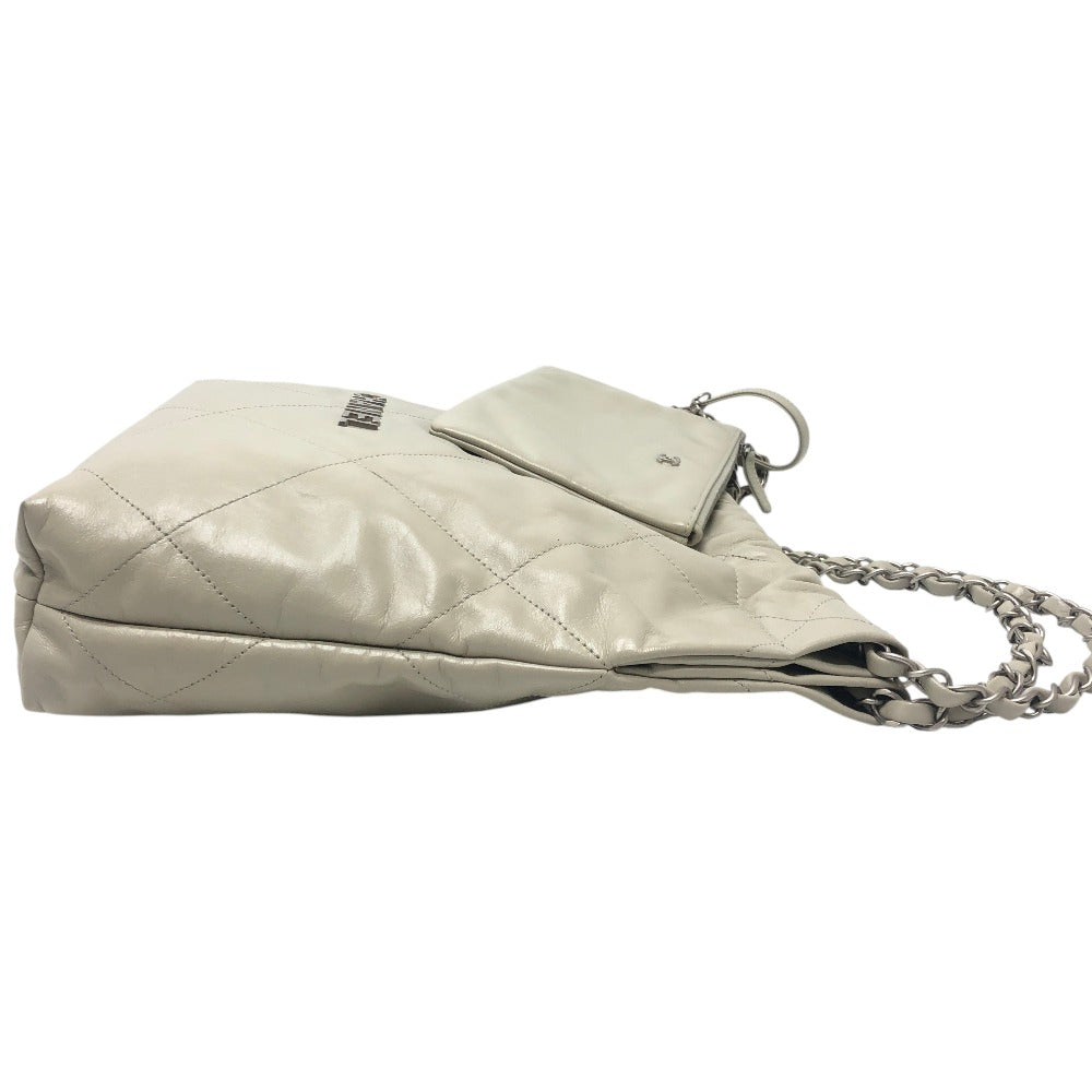 CHANEL AS3260 Chanel 22 Small Coco Mark Bag Shoulder Bag Silver Hardware Calfskin Women's Gray