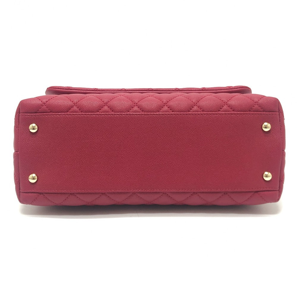 CHANEL A92991 Matelasse Coco Handle 29 2WAY Bag Shoulder Bag Chain Handbag Caviar Skin Women's Red