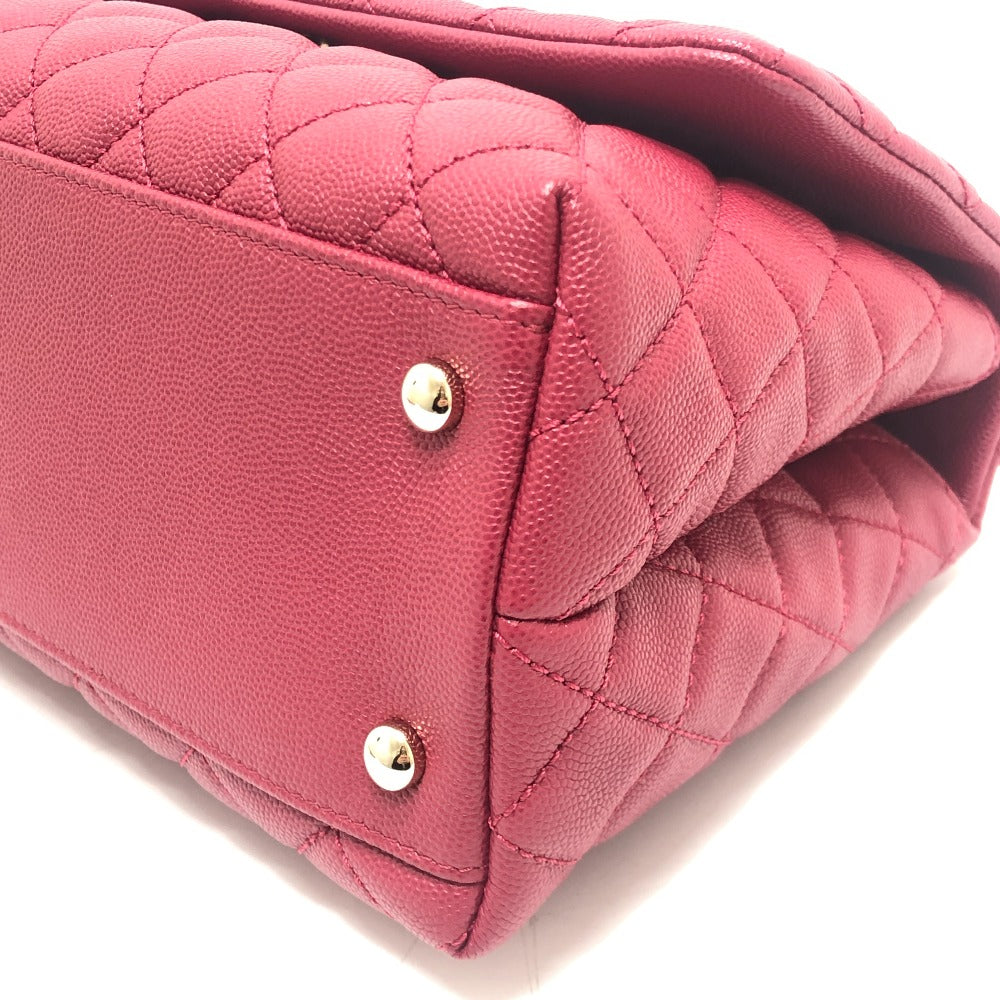 CHANEL A92991 Matelasse Coco Handle 29 2WAY Bag Shoulder Bag Chain Handbag Caviar Skin Women's Red