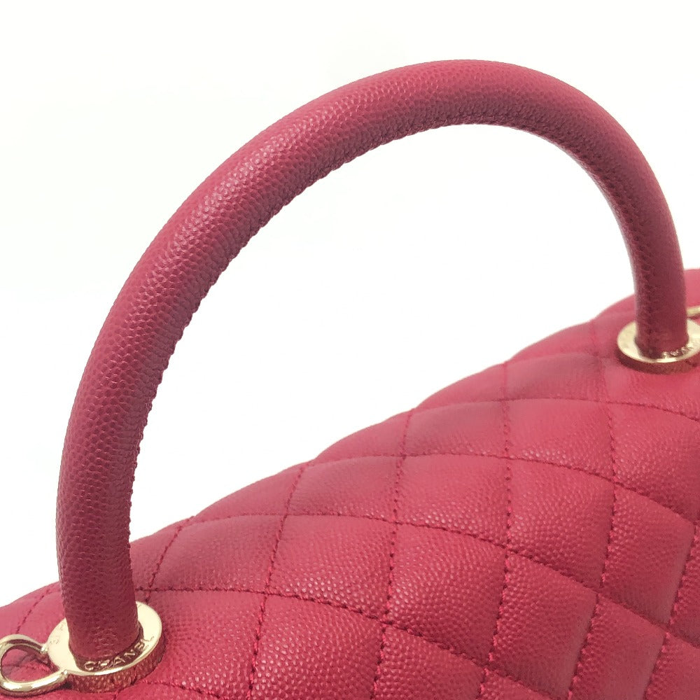 CHANEL A92991 Matelasse Coco Handle 29 2WAY Bag Shoulder Bag Chain Handbag Caviar Skin Women's Red